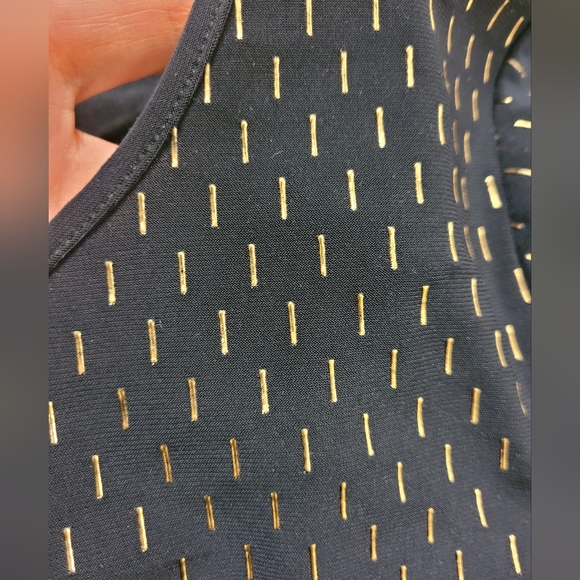 Navy & Gold sleeveless top - Picture 5 of 8